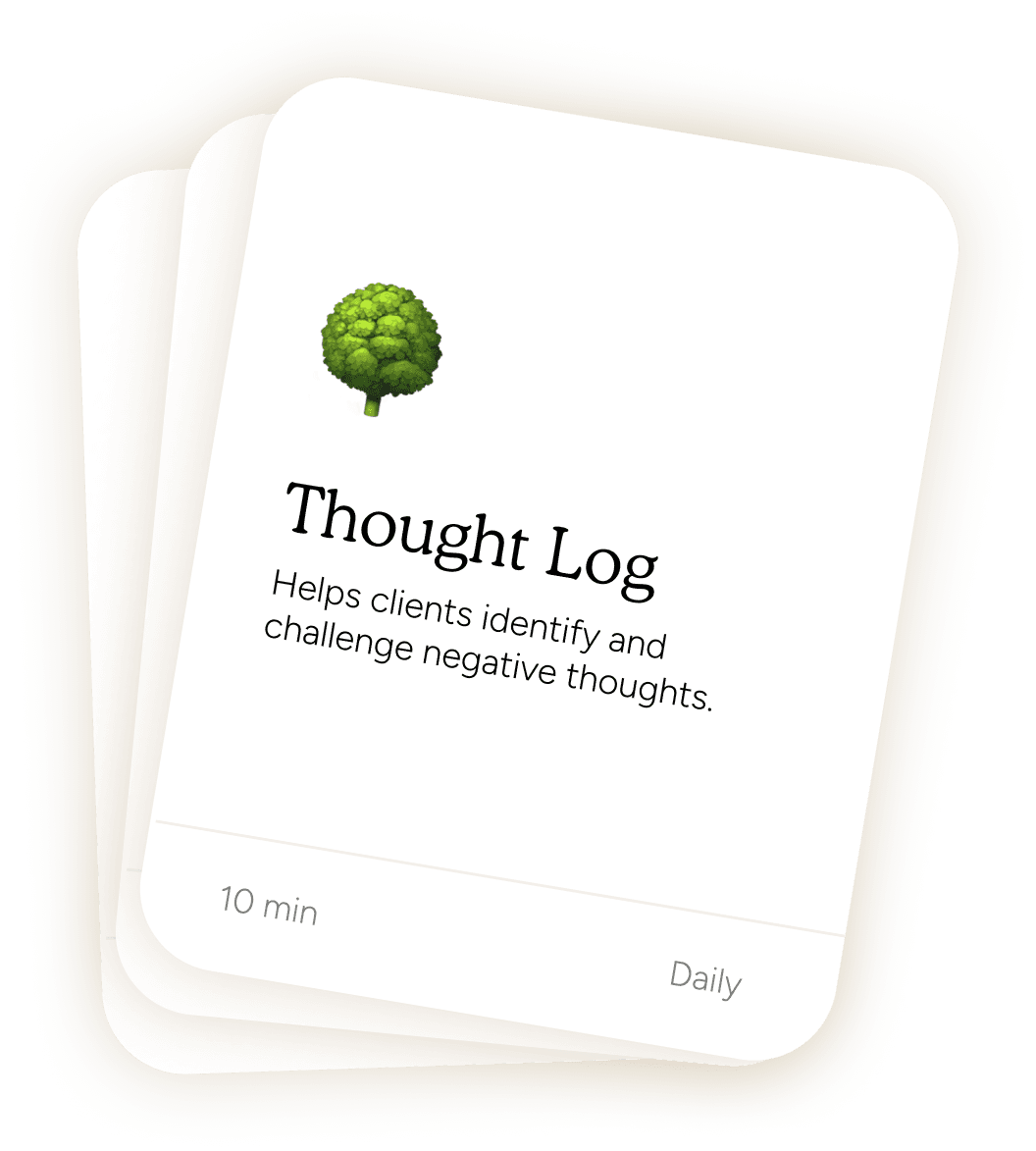 Example of thought log cards